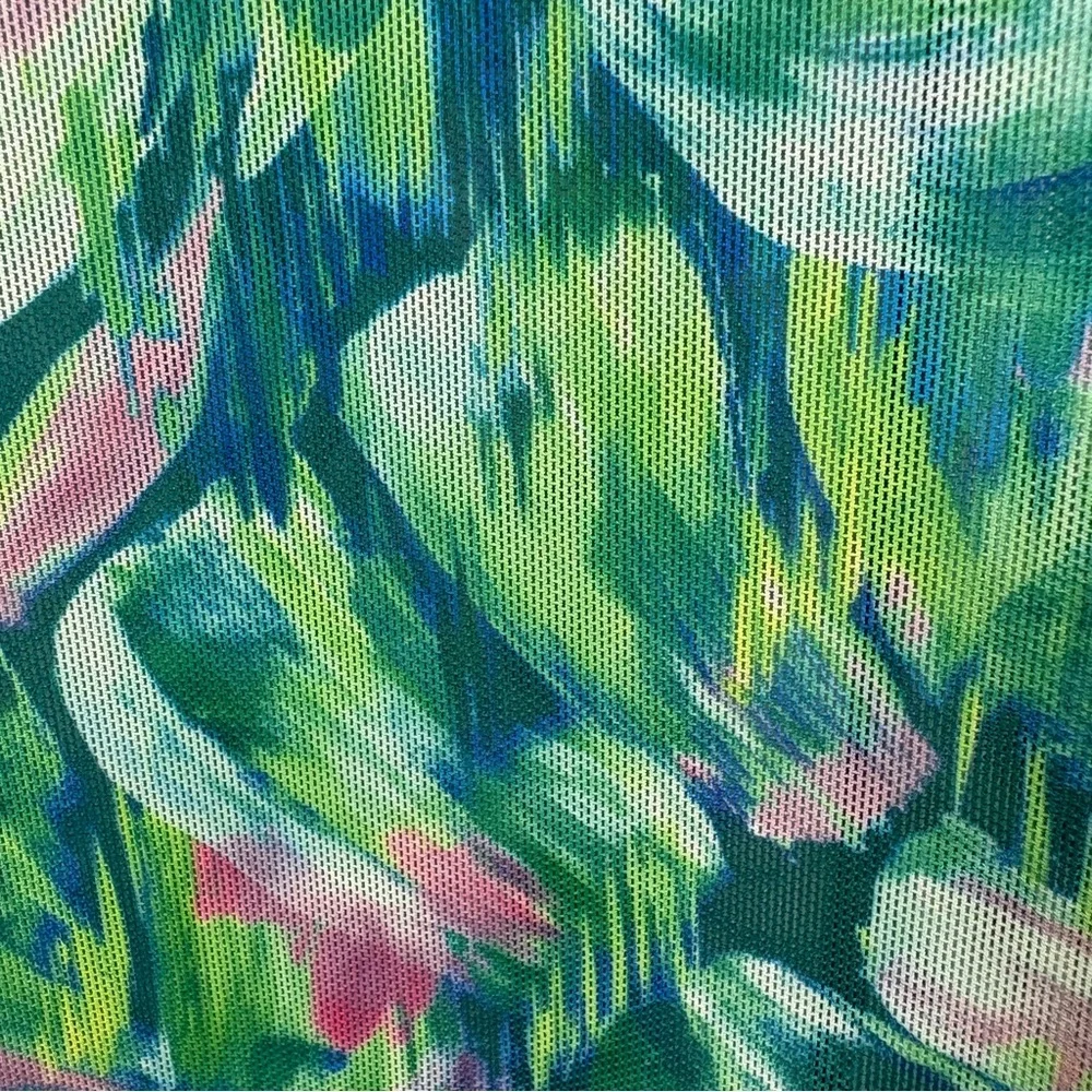 Kim Gravel Beach Green Floral Sheer Coverup